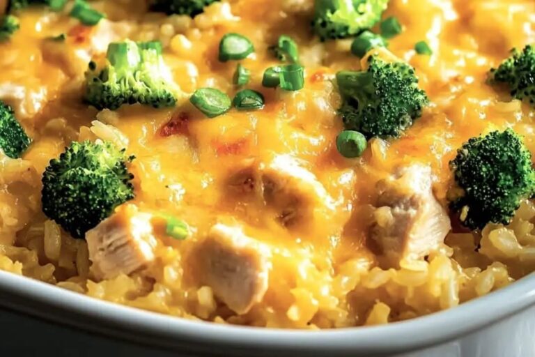 Easy Cheesy Chicken Broccoli Rice Casserole Recipe