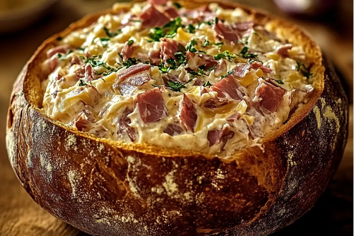 Reuben Dip In A Rye Bread Bowl Recipe