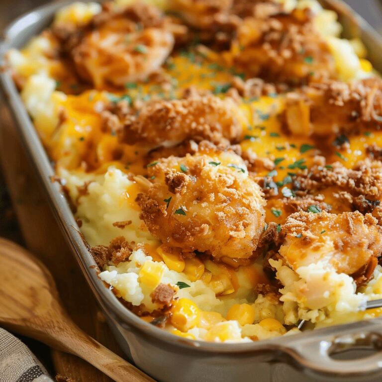 Mashed Potato Casserole with Crispy Chicken Recipe
