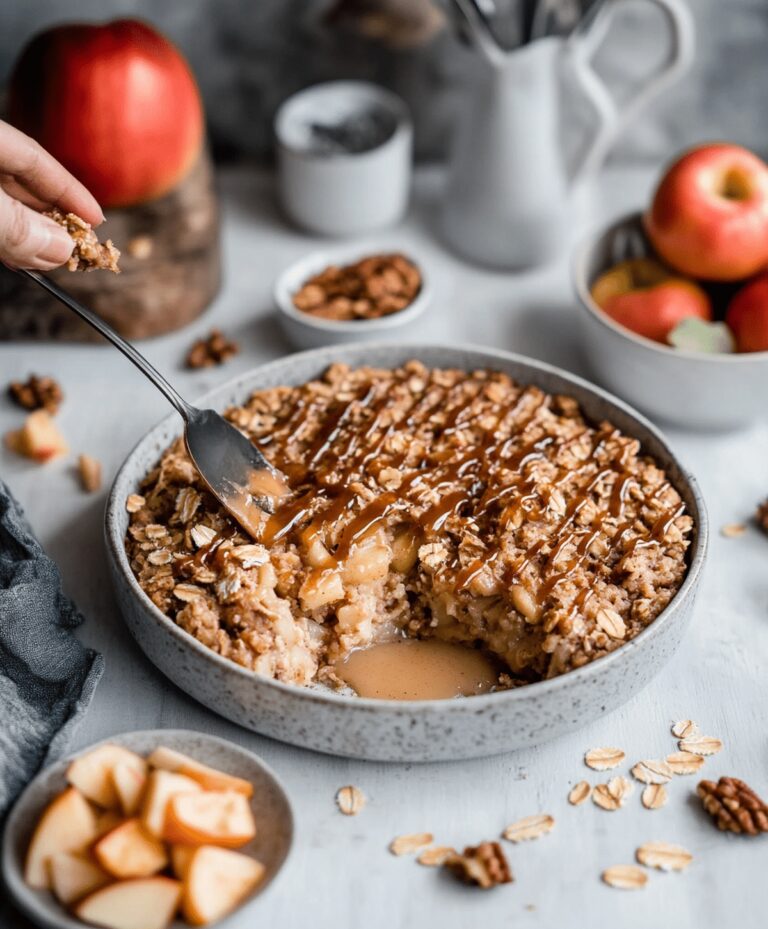 Caramel Apple Oatmeal Bake Recipe