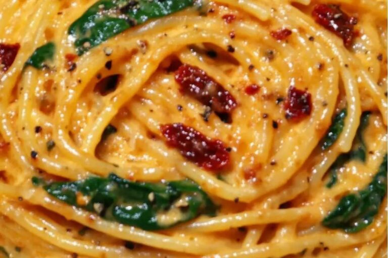 Creamy Sun-Dried Tomato Spaghetti with Spinach Bliss Recipe