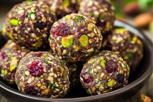 Cranberry Pistachio Energy Bites Recipe