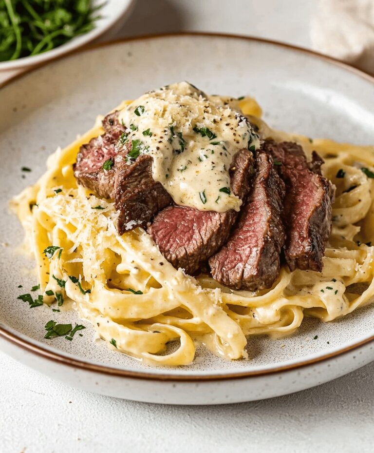 Savory Steak Gorgonzola Alfredo With Creamy Parmesan Sauce Recipe