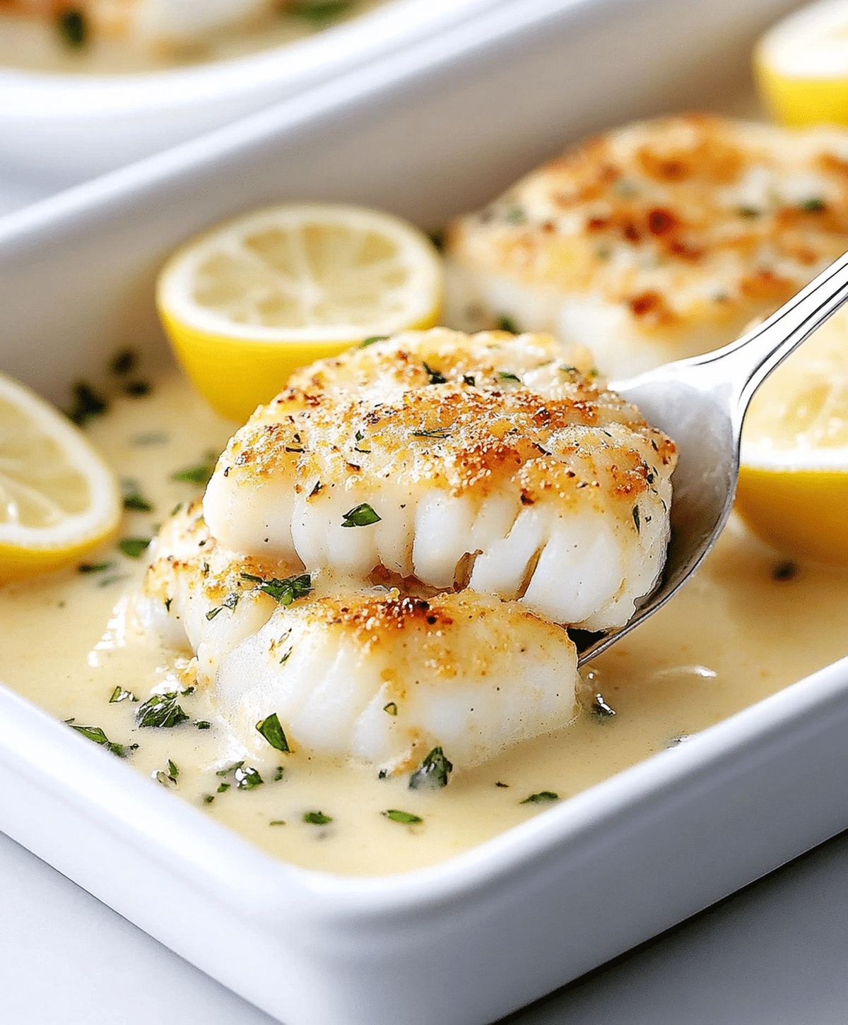 Tasty Baked Cod In Coconut Lemon Cream Sauce Recipe
