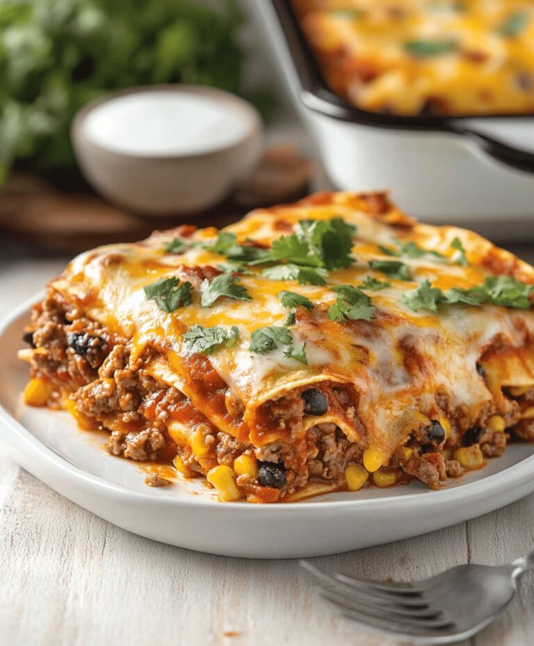 Beef Enchilada Casserole with Corn Tortillas Recipe