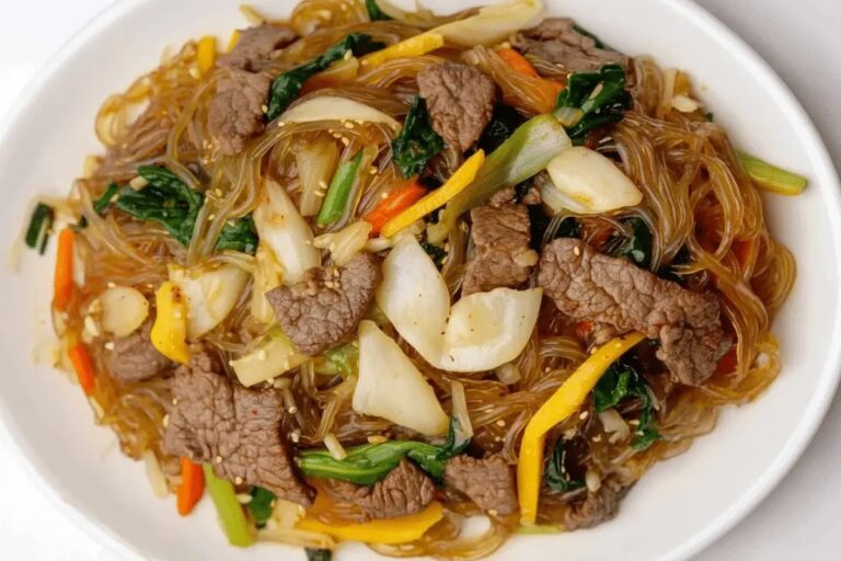 Beef Japchae (Korean Glass Noodles) Recipe