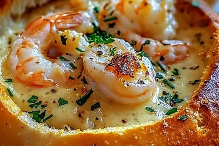 Stuffed Seafood Soup Bread Bowl Recipe