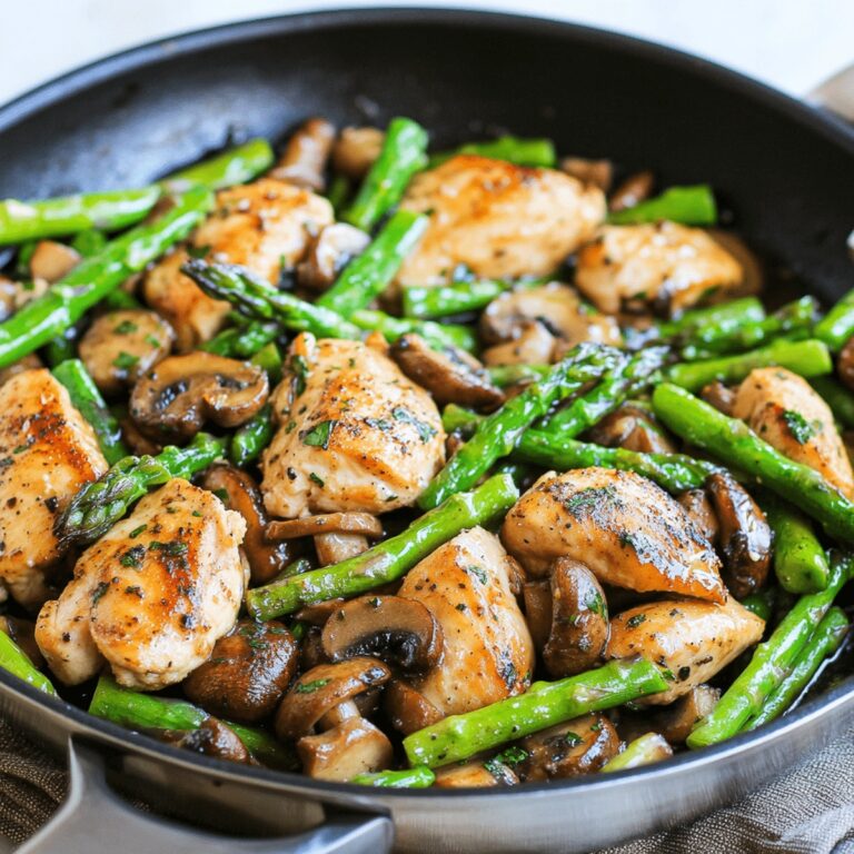 Chicken, Asparagus, and Mushroom Skillet Recipe
