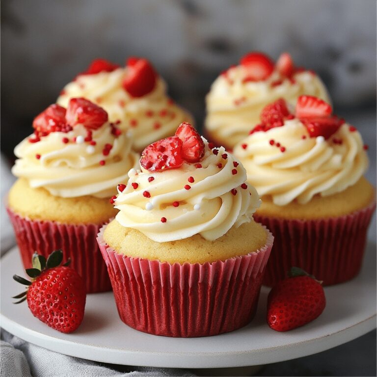 White Chocolate Strawberry Cupcakes Recipe