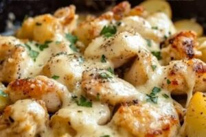 Crockpot Garlic Parmesan Chicken and Potatoes Recipe