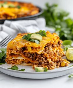 Beef Enchilada Casserole With Rice Recipe