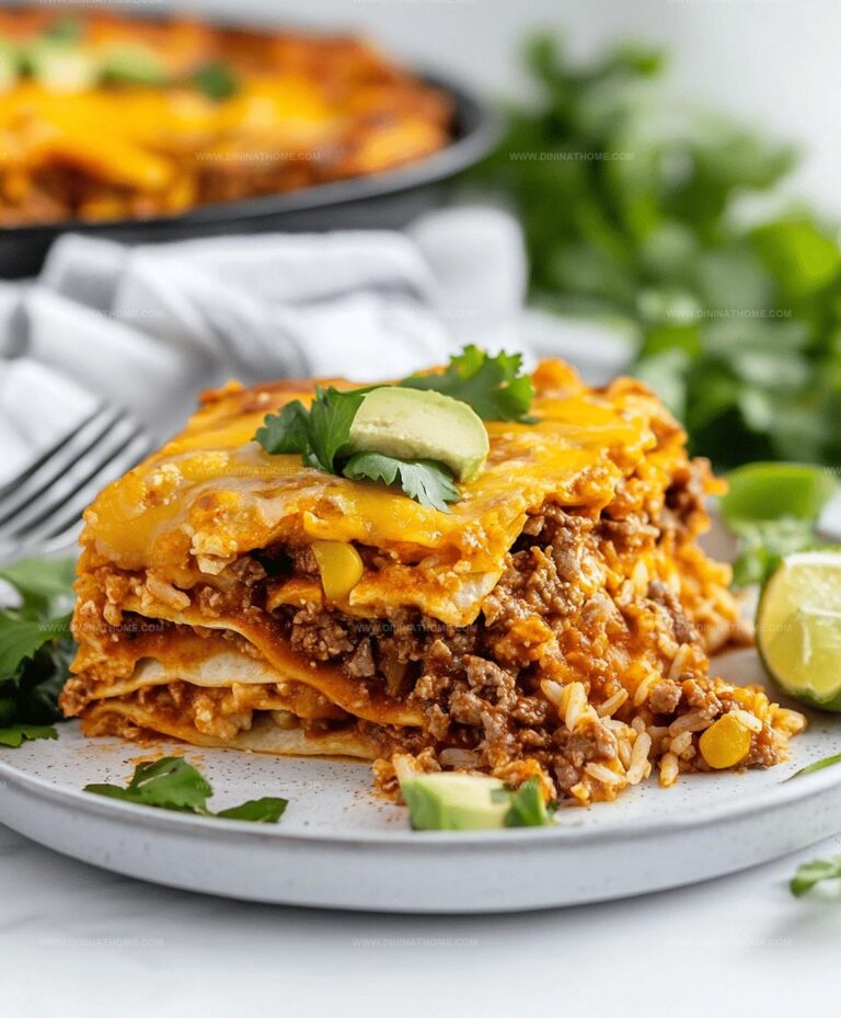 Beef Enchilada Casserole With Rice Recipe