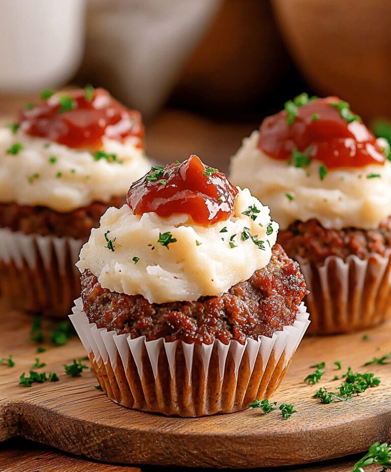 Savory Mini Meatloaf Muffins With Mashed Potato Frosting Recipe