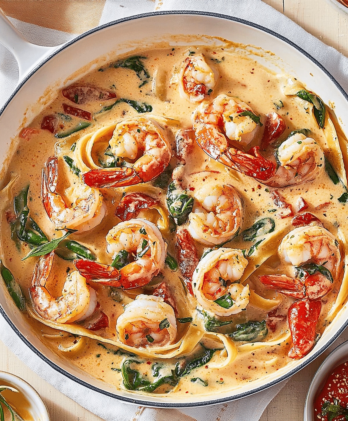 Best Creamy Shrimp Tuscan Fettuccine Recipe