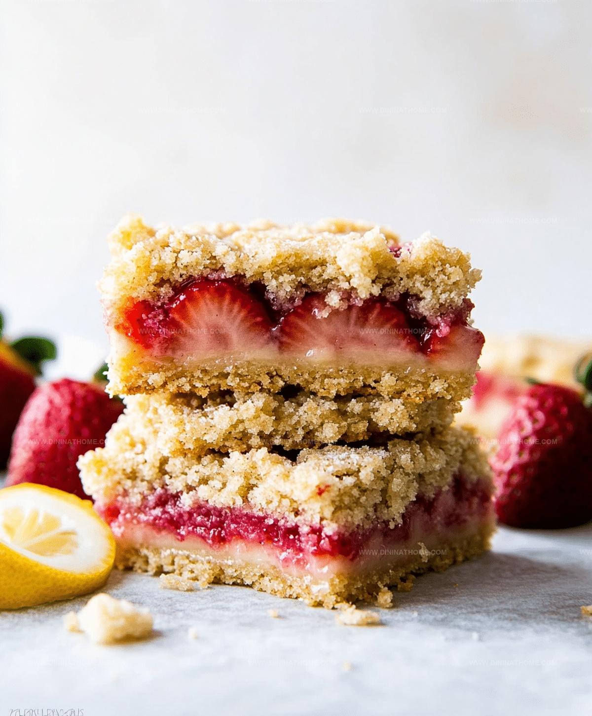 Lemon Strawberry Crumb Bars Recipe