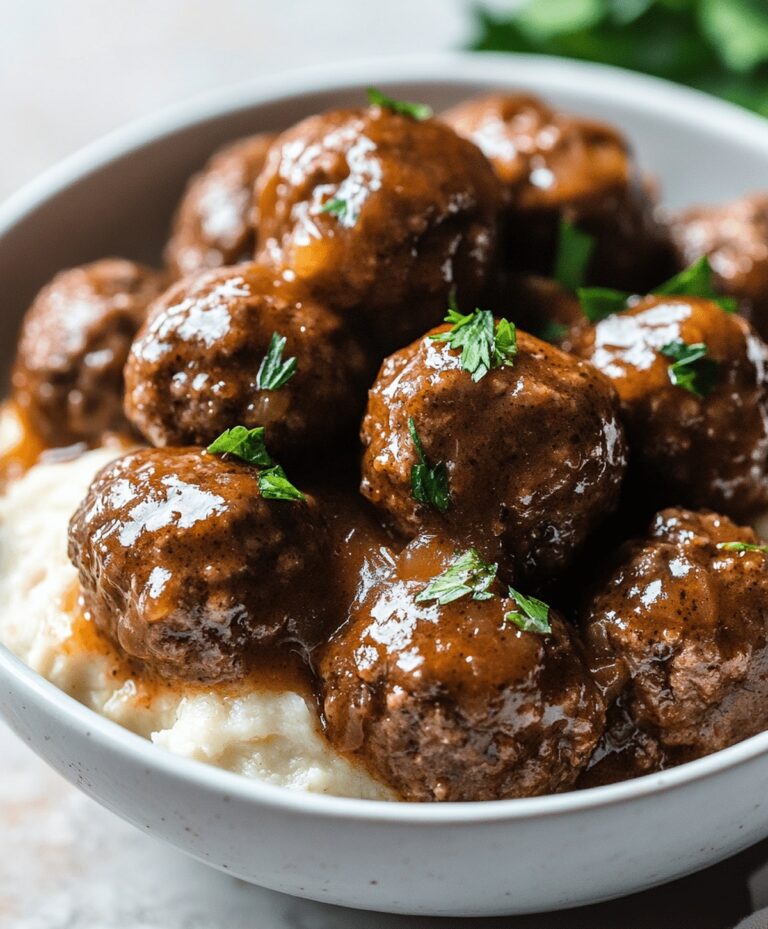 Beefy Onion Crockpot Meatballs Recipe