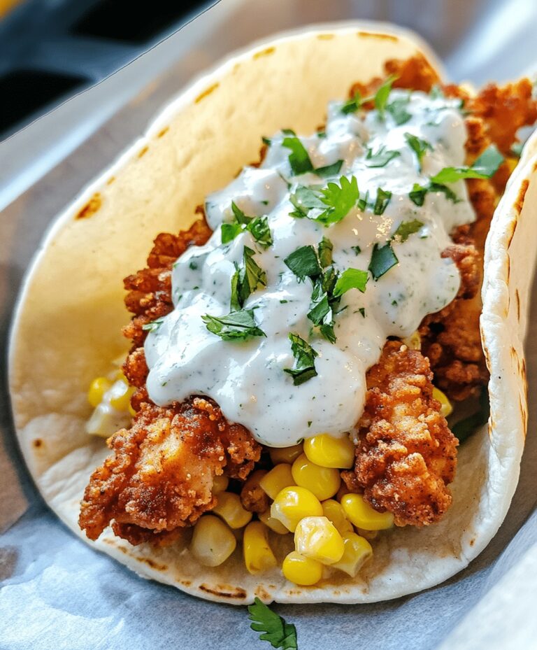 Fried Chicken Street Corn Taco With Jalapeno Lime Ranch Recipe