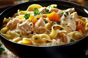 Comforting Chicken & Noodles Crock Pot Recipe