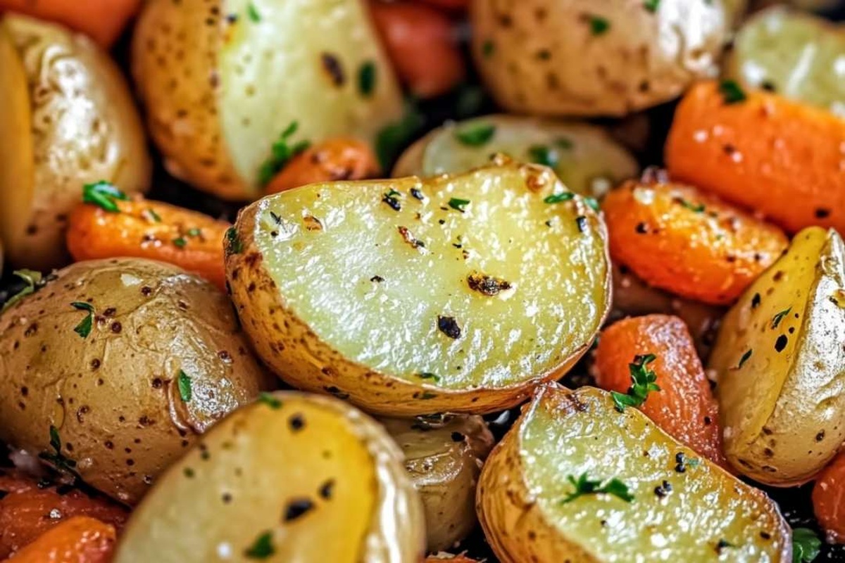 Garlic Herb Roasted Potatoes, Carrots, and Zucchini Recipe