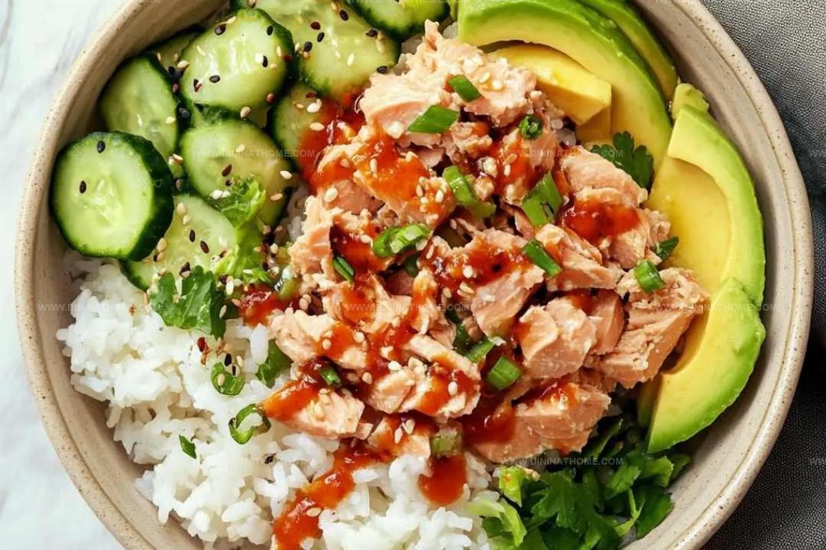 Spicy Canned Salmon Salad Rice Bowl Recipe