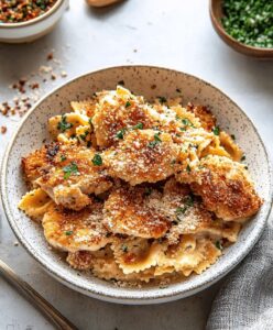 Moist Garlic Butter Chicken Bites With Creamy Parmesan Pasta Recipe