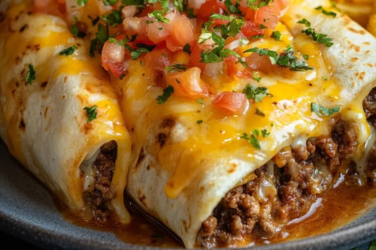 Cheesy Beef Burritos With Fries Recipe