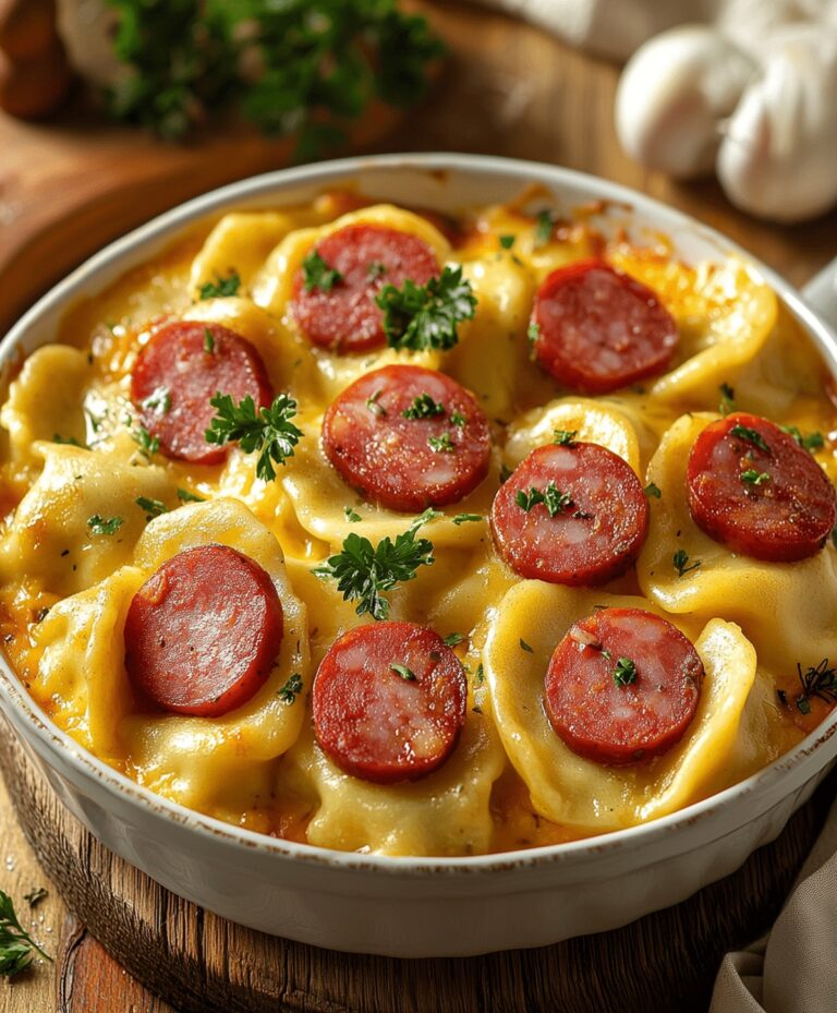 Generous Crockpot Pierogi Casserole With Kielbasa Recipe