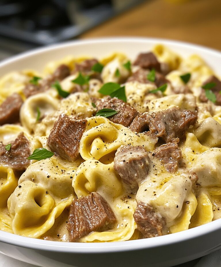 Cheesesteak Tortellini In Rich Provolone Sauce Recipe