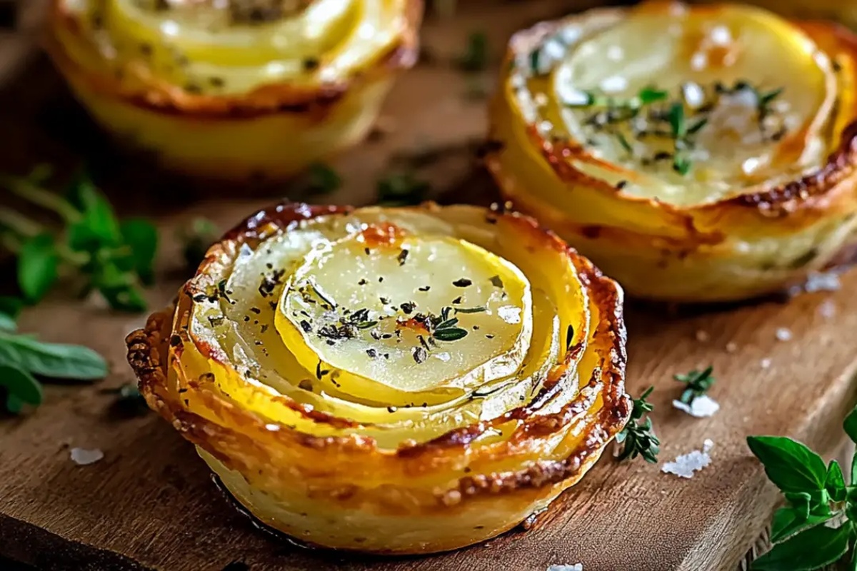 Garlic Herb Muffin Pan Potato Galettes Recipe