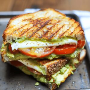 Avocado, Mozzarella, and Tomato Grilled Cheese Recipe