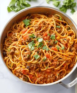 Crockpot Taco Spaghetti Recipe