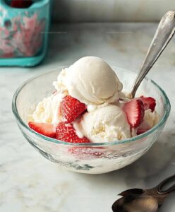 Homemade Strawberry Vanilla Bean Ice Cream Recipe