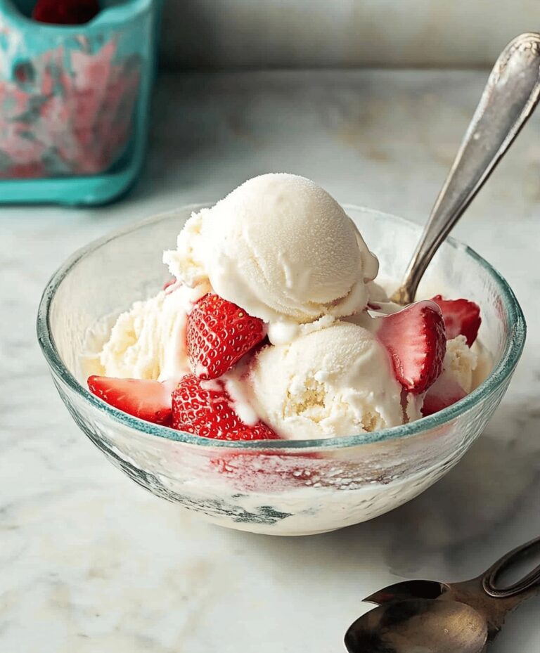 Homemade Strawberry Vanilla Bean Ice Cream Recipe