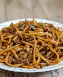 Mongolian Ground Beef Noodles Recipe