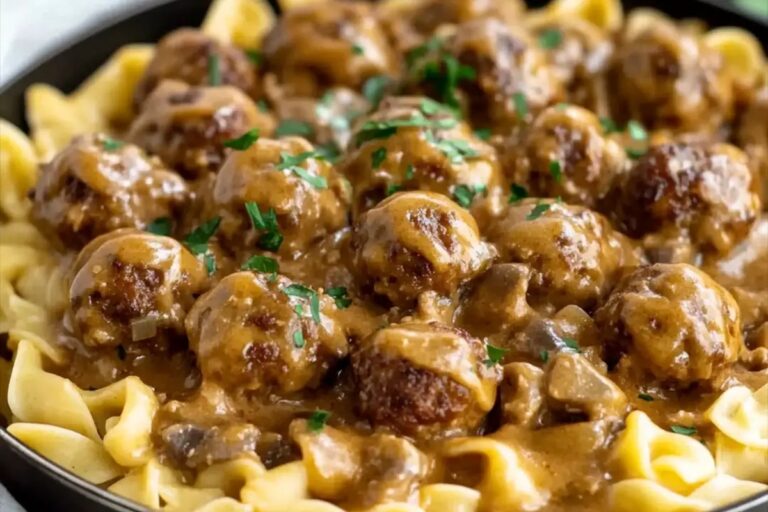 One Pan Meatball Stroganoff Recipe