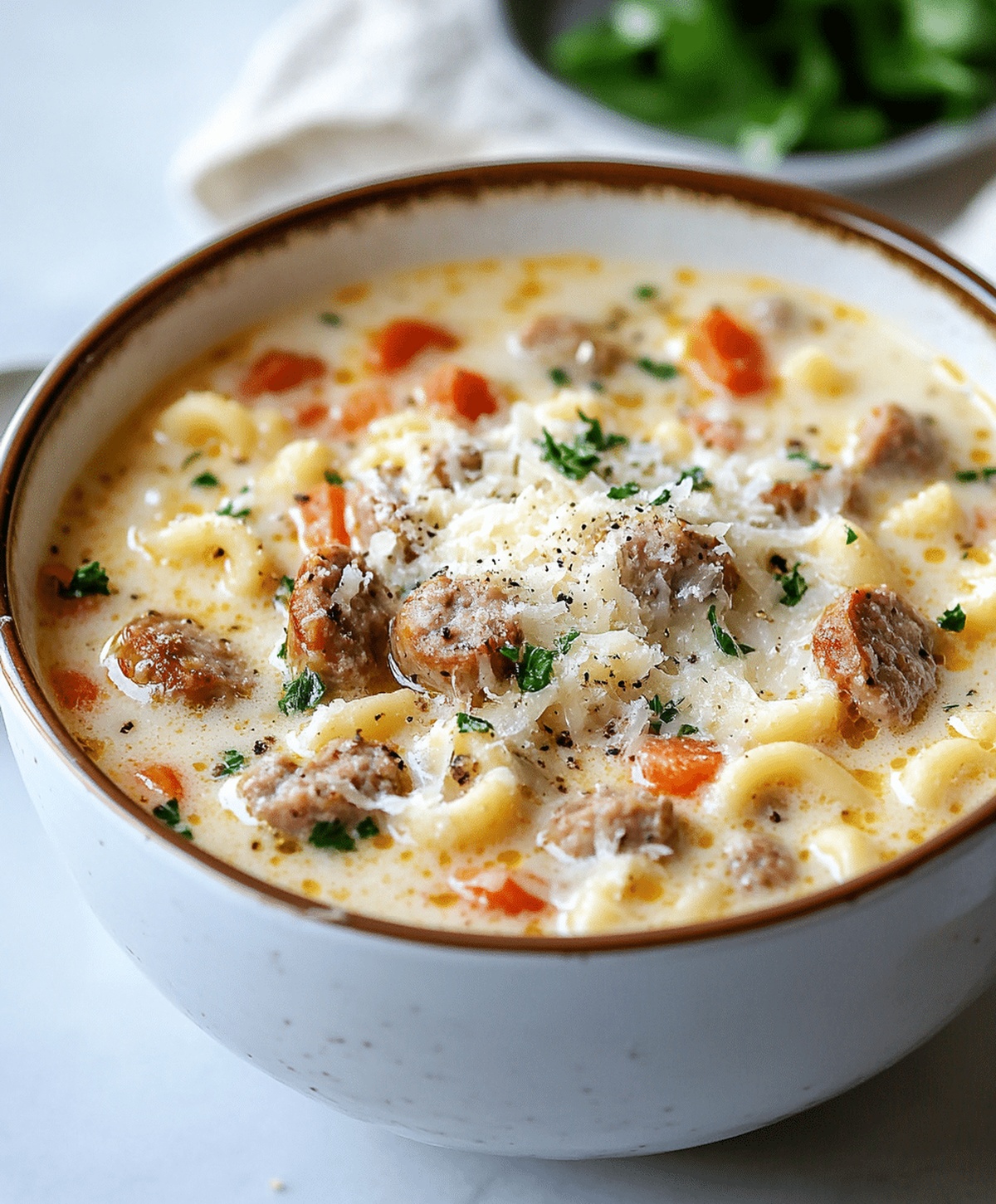 Creamy Parmesan Italian Sausage Soup Recipe