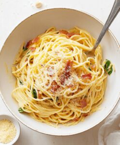 Classic Italian Carbonara With Bacon Recipe