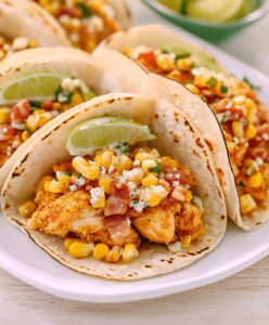 Fried Chicken Street Corn Tacos With Bacon And Jalapeno Lime Ranch Recipe