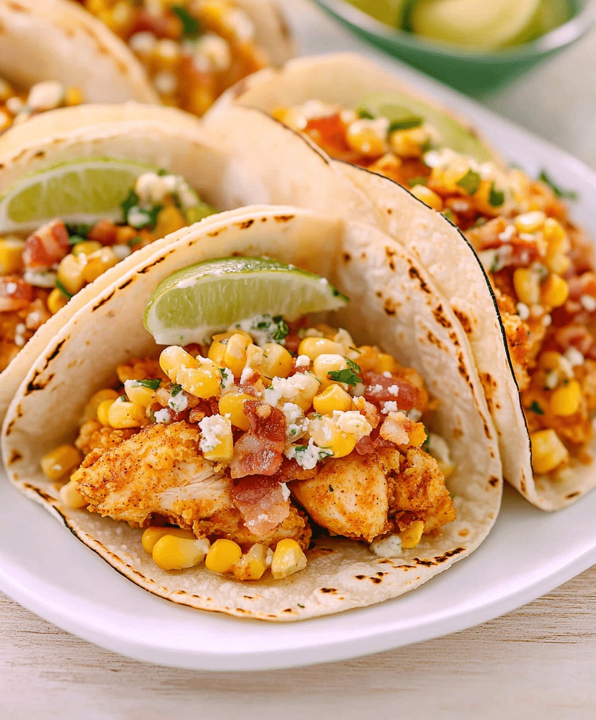 Fried Chicken Street Corn Tacos With Bacon And Jalapeno Lime Ranch Recipe