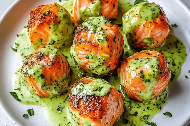 Salmon Balls with Avocado Sauce Recipe
