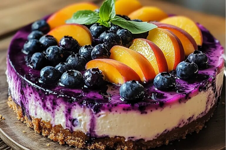 No-Bake Peach Blueberry Cheesecake Recipe