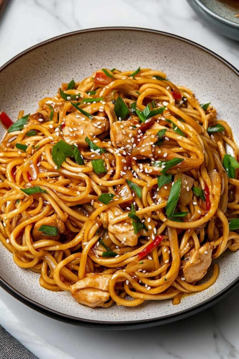 Slow Cooker Honey Garlic Chicken Noodles Recipe