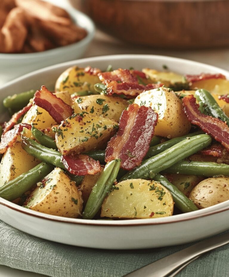Country Ranch Green Beans And Potatoes With Bacon Recipe