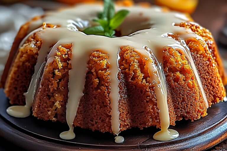 Carrot Pound Cake With Cream Cheese Glaze Recipe