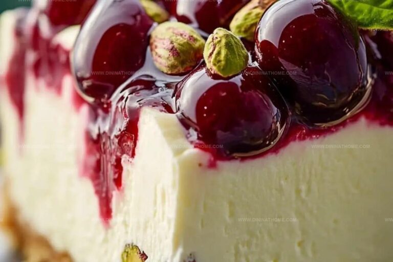 Easy Cherry Pistachio Cheesecake Recipe