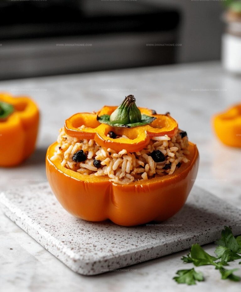 Shredded Chicken & Rice Stuffed Peppers Recipe