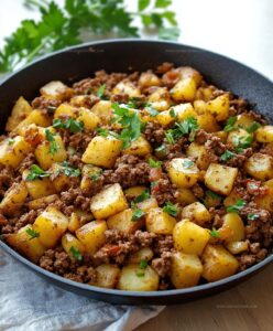 Ground Beef and Potatoes Skillet Recipe