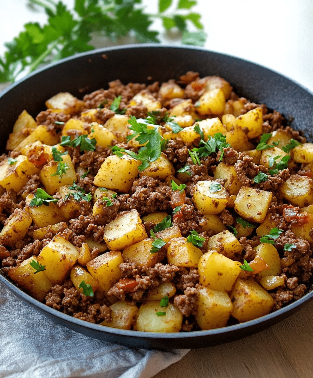 Ground Beef and Potatoes Skillet Recipe