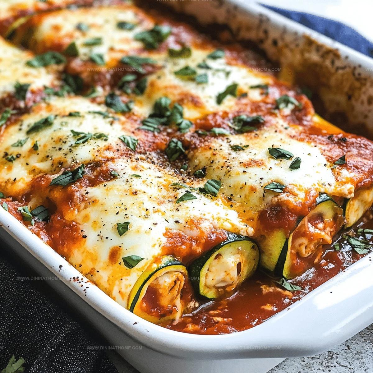 Zucchini Lasagna Roll Ups Recipe