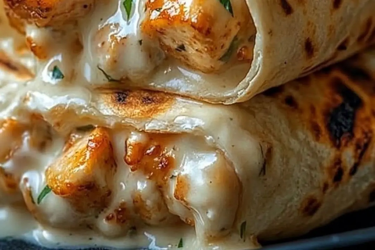Cheesy Garlic Chicken Wraps Recipe